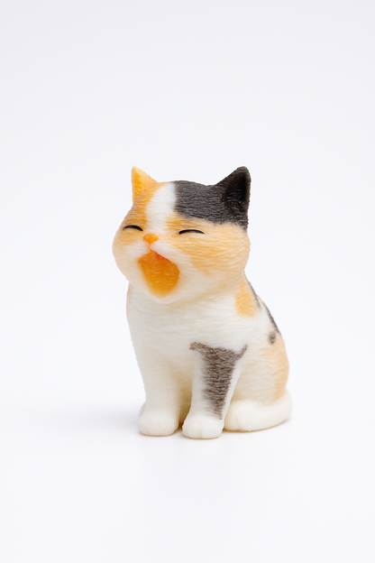 Yawning Cat Figurine – Calico Edition