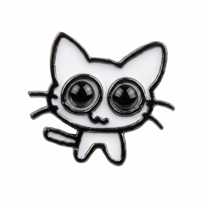 Big eyes cat enamel pin