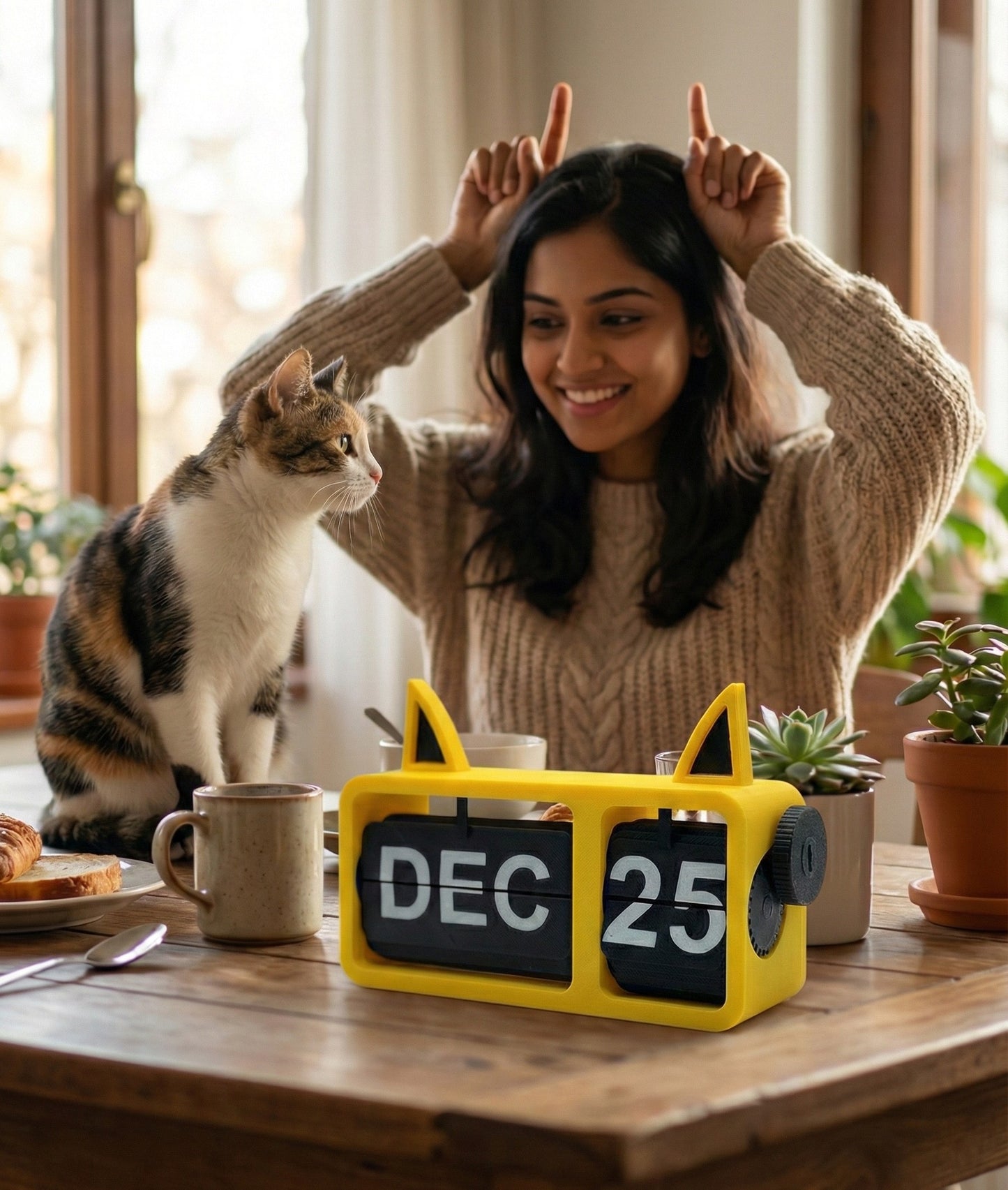 MeowDay™ Desk Calendar with Magnetic Cat-Ears